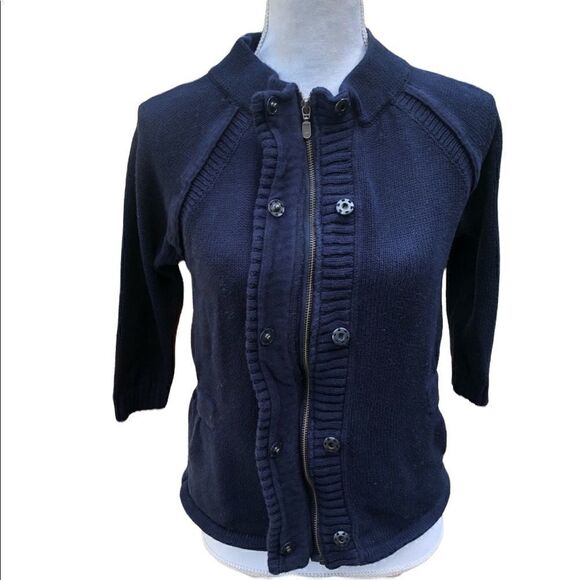 ANN TAYLOR LOFT Button/ZipUp Knitted Cardigan SZMP - Picture 3 of 8